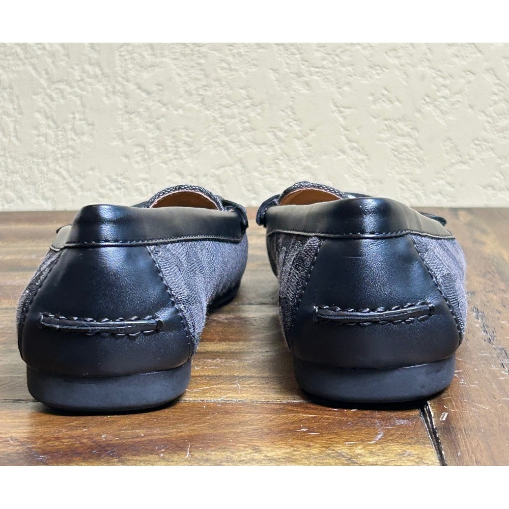 Coach Olive Signature Loafers Women 6.5B Black Canvas Driving Flats - Picture 8 of 13